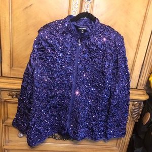 Purple satin and sequin jacket